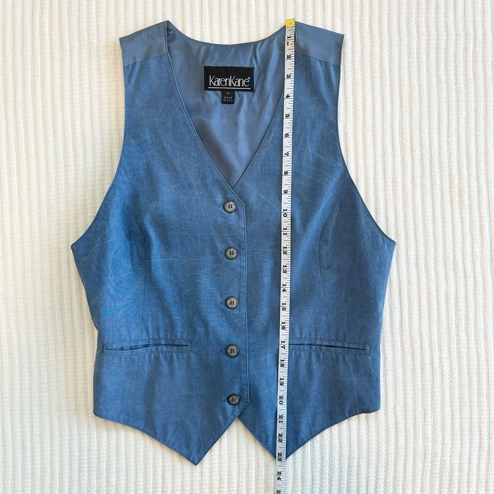Karen Kane Vintage Coastal Cowgirl Blue Vest - Picture 4 of 7